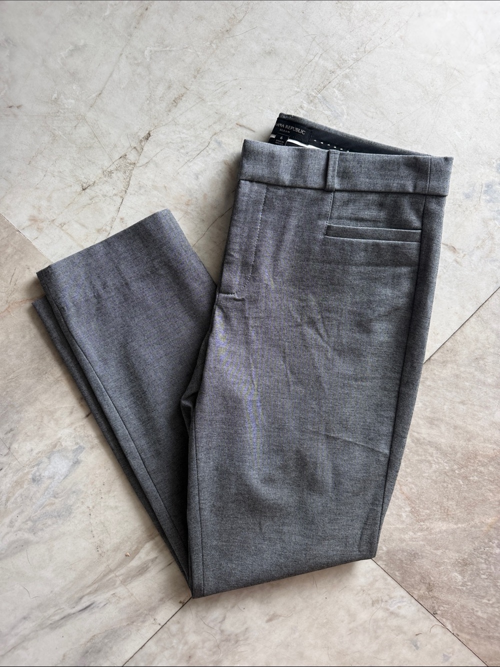Banana Republic Sloan Gray Slim Fit Ankle Trousers Dress Pants Size 6 - Picture 6 of 6
